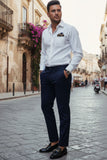 Barabas Men's Casual Solid Color Basic Essential Dress Pants 5CP01 Navy