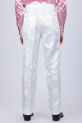 Barabas Men's Floral Slim Fit Chino Dress Pants 5CP02 White