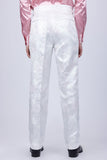 Barabas Men's Floral Slim Fit Chino Dress Pants 5CP02 White