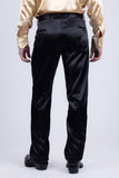 Barabas Men's Shiny Stretch Solid Color Dress Pants 5CP09 Black