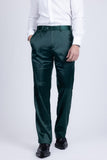 Barabas Men's Shiny Stretch Solid Color Dress Pants 5CP09 Emerald