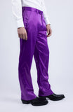 Barabas Men's Shiny Stretch Solid Color Dress Pants 5CP09 Violet