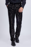 Barabas Wholesale Men's Sequin Shiny Stretch Casual Slim Fit Pants 5CP16 Black