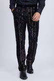 Barabas Men's Sequin Shiny Stretch Casual Slim Fit Pants 5CP16 Black
