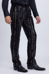 Barabas Wholesale Men's Sequin Shiny Stretch Casual Slim Fit Pants 5CP16 Black