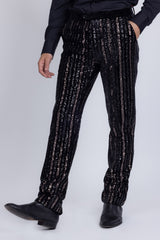 Barabas Wholesale Men's Sequin Shiny Stretch Casual Slim Fit Pants 5CP16 Gun Metal