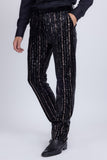 Barabas Wholesale Men's Sequin Shiny Stretch Casual Slim Fit Pants 5CP16 Black Gun Metal