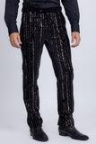 Barabas Wholesale Men's Sequin Shiny Stretch Casual Slim Fit Pants 5CP16 Black