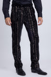 Barabas Men's Sequin Shiny Stretch Casual Slim Fit Pants 5CP16 Black