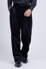 Barabas Wholesale Men's Velvet Flare Casual Stretch Pants 5CP18 Black