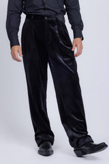 Barabas Wholesale Men's Velvet Flare Casual Stretch Pants 5CP18 Black