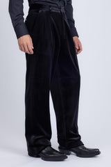 Barabas Wholesale Men's Velvet Flare Casual Stretch Pants 5CP18 Black