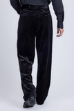 Barabas Wholesale Men's Velvet Flare Casual Stretch Pants 5CP18 Black