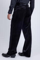 Barabas Wholesale Men's Velvet Flare Casual Stretch Pants 5CP18 Black