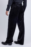 Barabas Wholesale Men's Velvet Flare Casual Stretch Pants 5CP18 Black