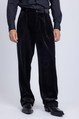 Barabas Wholesale Men's Velvet Flare Casual Stretch Pants 5CP18 Black