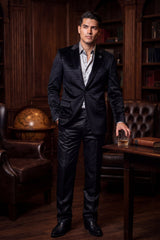 Barabas Wholesale Men's Floral Pattern Casual Dress Pants 5CP24 Black
