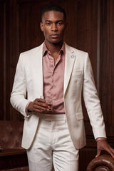 Barabas Wholesale Men's Floral Pattern Notch Lapel Casual Blazer 5BL24 White