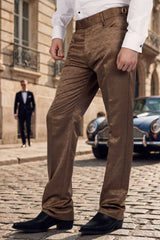 Barabas Wholesale Men's Floral Pattern Casual Dress Pants 5CP24 Golden Brown