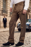 Barabas Men's Floral Pattern Casual Dress Pants 5CP24 Golden Brown