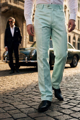 Barabas Wholesale Men's Floral Pattern Casual Dress Pants 5CP24 Mint