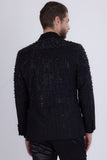 Barabas Wholesale Men's Rhinestones Beaded Design Peak Lapel Blazer 5EBL01 Black