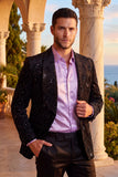 Barabas Wholesale Men's Rhinestones Studs Notch Lapel Casual Blazer 5EBL21 Black