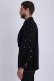Barabas Wholesale Men's Rhinestones Studs Notch Lapel Casual Blazer 5EBL21 Black