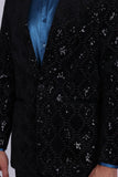 Barabas Wholesale Men's Rhinestones Studs Notch Lapel Casual Blazer 5EBL21 Black