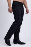 Barabas Men's Rhinestone Casual Denim Stretch Jeans 5ED01 Black