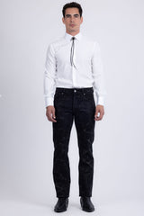 Barabas Men's Rhinestone Casual Denim Stretch Jeans 5ED01 Black