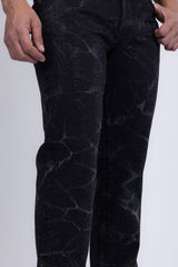 Barabas Men's Rhinestone Casual Denim Stretch Jeans 5ED01 Black