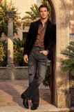 Barabas Men's Ripped Washed Rhinestone Casual Stretch Jeans 5ED03 Black