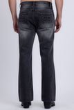 Barabas Men's Ripped Washed Rhinestone Casual Stretch Jeans 5ED03 Black