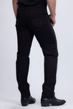 Barabas Men's Studded Stretchable Denim Solid Color Jeans 5ED04 Black
