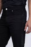 Barabas Wholesale Men's Studded Stretchable Denim Solid Color Jeans 5ED04 Black