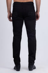 Barabas Men's Studded Stretchable Denim Solid Color Jeans 5ED04 Black