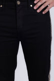 Barabas Men's Studded Stretchable Denim Solid Color Jeans 5ED04 Black