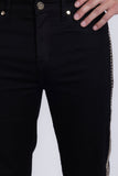 Barabas Wholesale Men's Studded Stretchable Denim Solid Color Jeans 5ED04 Black