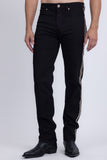 Barabas Wholesale Men's Studded Stretchable Denim Solid Color Jeans 5ED04 Black