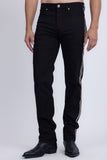 Barabas Men's Studded Stretchable Denim Solid Color Jeans 5ED04 Black