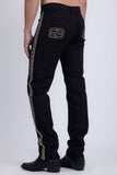 Barabas Men's Studded Stretchable Denim Solid Color Jeans 5ED04 Black