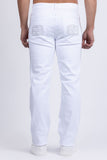 Barabas Wholesale Men's Studded Stretchable Denim Solid Color Jeans 5ED04 White Silver