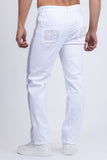 Barabas Wholesale Men's Studded Stretchable Denim Solid Color Jeans 5ED04 White