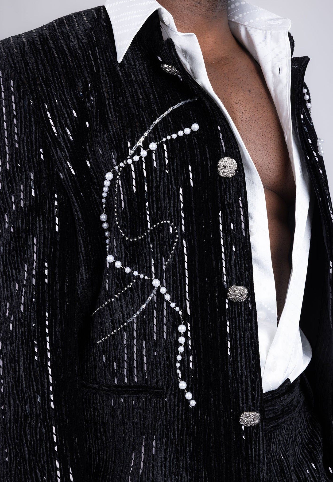 Barabas Wholesale Men's Rhinestone Abstract Pattern Pearls Suit 5ESU01 ...
