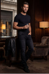 Barabas Men's Straight Fit Premium Casual Denim Jeans 5JE01 Black