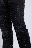 Barabas Wholesale Men's Rhinestone Denim Casual Washed Jeans 5JES01 Black Gun Metal