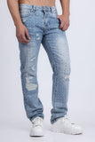 Barabas Wholesale Men's Rhinestone Denim Casual Washed Jeans 5JES01 Light Blue