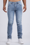 Barabas Men's Rhinestone Ripped Denim Washed Stretch Jeans 5JES02 Light Blue