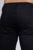 Barabas Men's Rhinestone Ripped Denim Stretch Jeans 5JES03 Black Black